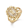 Virgin Mary Theme Clear Cubic Zirconia Finger Rings RJEW-G337-02G-07-4