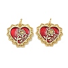 Mother's Day Brass Enamel Pendants KK-G555-15G-01-1