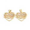 Brass Micro Pave Cubic Zirconia Pendants ZIRC-P106-07G-2