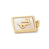 Brass Pave Natural White Shell Pendants KK-S522-09G-H-3