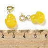 Duck Rack Plating Heated Natural Yelloy Agate Pendant Decorations KK-NH0006-01G-3