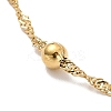 Ion Plating(IP) 304 Stainless Steel Singapore Chain Necklace with Beads for Men Women NJEW-P263-01G-3