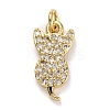 Brass Micro Pave Clear Cubic Zirconia Charms ZIRC-E165-09G-1
