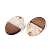 Transparent Resin and Walnut Wood Pendants RESI-T057-04N-3