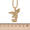 201 Stainless Steel Archangel Saint Michael Pendant Necklaces NJEW-K283-10G-3
