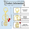 Brass Micro Pave Clear Cubic Zirconia Letter Pendant Keychain KEYC-SW00015-C-2