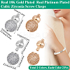 4Pcs 2 Colors Brass Micro Pave Clear Cubic Zirconia Screw Clasps KK-BBC0018-87-2