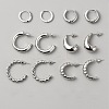 6 Pair 6 Style Teardrop & Round Brass Stud Earrings EJEW-WH0015-61P-1