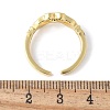Brass Micro Pave Cubic Zirconia Cuff Finger Rings RJEW-C120-25G-02-5