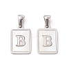 304 Stainless Steel Pave Shell Pendants STAS-G327-01P-B-1