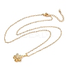 Brass Micro Pave Clear Cubic Zirconia Pendant 304 Stainless Steel Chain Necklaces for Women NJEW-D341-12C-G-4