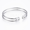 Tarnish Resistant Trendy 304 Stainless Steel Torque Cuff Bangles BJEW-H703-17P-1