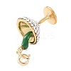 304 Stainless Steel Enamel & Rhinestone Pendant Decorations LS-STAS-D205-08A-G-2