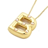Brass & Plastic Pearl Letter Pendant Box Chain Necklaces for Women NJEW-U017-01G-02-2