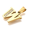 Ion Plating(IP) 304 Stainless Steel Rhinestone Pendants STAS-U035-01G-W-2