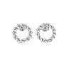 Non-Tarnish 304 Stainless Steel Twist Rope Ring Stud Earrings for Woman X-EJEW-N097-006P-1