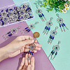 24Pcs Woven Net/Web with Feather Tibetan Style Alloy Pendant Decorations HJEW-NB0001-94-3