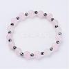 Natural Rose Quartz Stretch Bracelets BJEW-JB02856-01-1