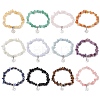 12Pcs Natural & Synthetic Gemstone Chip Beaded Stretch Bracelets BJEW-JB11133-4