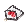 Beaded Heart Envelope Charms PALLOY-MZ01092-02-4