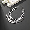 Fashionable Hip Hop Alloy Cuban Link Chain Bracelets & Necklaces Sets FS-WGBA45B-01-1