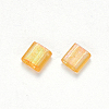FGB 2-Hole Baking Paint Transparent Glass Seed Beads LS-X-SEED-S031-L-251-2