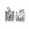 Brass Micro Pave Cubic Zirconia Charms ZIRC-L070-38M-P-2