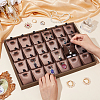 24-Slot Rectangle Imitation Leather Pendant Display Trays PDIS-WH0003-02-3