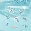 60Pcs 6 Styles Tibetan Style Zinc Alloy Passenger Airplane Pendants FIND-LP0001-94-3