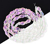 Transparency Electroplate Glass Beads Strands GLAA-T023-40B-01-2