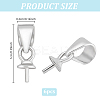 6Pcs Anti-Tarnish Rhodium Plated 925 Sterling Silver Snap on Bails STER-HY0001-07P-2