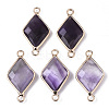 Natural Amethyst Links Connectors G-S359-107I-1