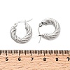 304 Stainless Steel Twist Ring Hoop Earrings EJEW-Z146-01P-01-3