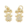 Brass Micro Pave Clear Cubic Zirconia Pendants CU-CBA9AFC-01G-34-1
