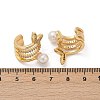 Fishtail Brass Micro Pave Clear Cubic Zirconia Cuff Earrings EJEW-Z111-04G-01-5