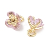 Brass Micro Pave Cubic Zirconia Charms KK-C051-14G-03-2