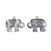 Terrestrial Animals Metal Charms Tibetan Style Alloy Pendants TIBEP-X0185-90AS-LF-3