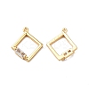 Brass Cubic Zirconia Charms KK-M233-41G-1