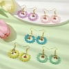 Imitation Jade Glass Beaded Ring Dangle Earrings EJEW-JE05568-5