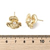 Brass Pave Clear Cubic Zirconia Flower Stud Earring Findings LS-KK-A275-01A-G-3