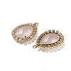 Natural Rose Quartz Faceted Teardrop Pendants G-I375-01G-16-2