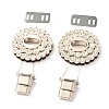 Flat Round Zinc Alloy with Rhinestones Bag Twist Lock Clasps PALLOY-A068-03P-1