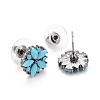 Bohemian Synthetic Turquoise Flower Stud Earrings LS-EJEW-H085-04B-2