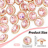 20Pcs 1-Hole Flat Round Zinc Alloy Rhinestones Buttons ALRI-NB0001-20D-2