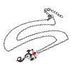 Alloy Siam Rhinestone Dragon Sword Pendant Necklaces NJEW-V005-03AS-2