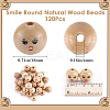 120Pcs Unfinished Natural Wood Beads WOOD-GF0002-21A-2