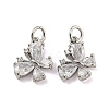 Brass Micro Pave Clear Cubic Zirconia Pendants KK-G490-25P-1