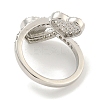 Heart & Virgin Mary Rack Plating Brass Micro Pave Cubic Zirconia Cuff Rings for Women RJEW-F162-11P-3