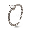 925 Sterling Silver Pave Cubic Zirconia Open Cuff Rings RJEW-R016-01P-01-4