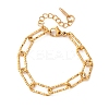 304 Stainless Steel Paperclip Chain Bracelets for Women Men BJEW-A048-01G-4
